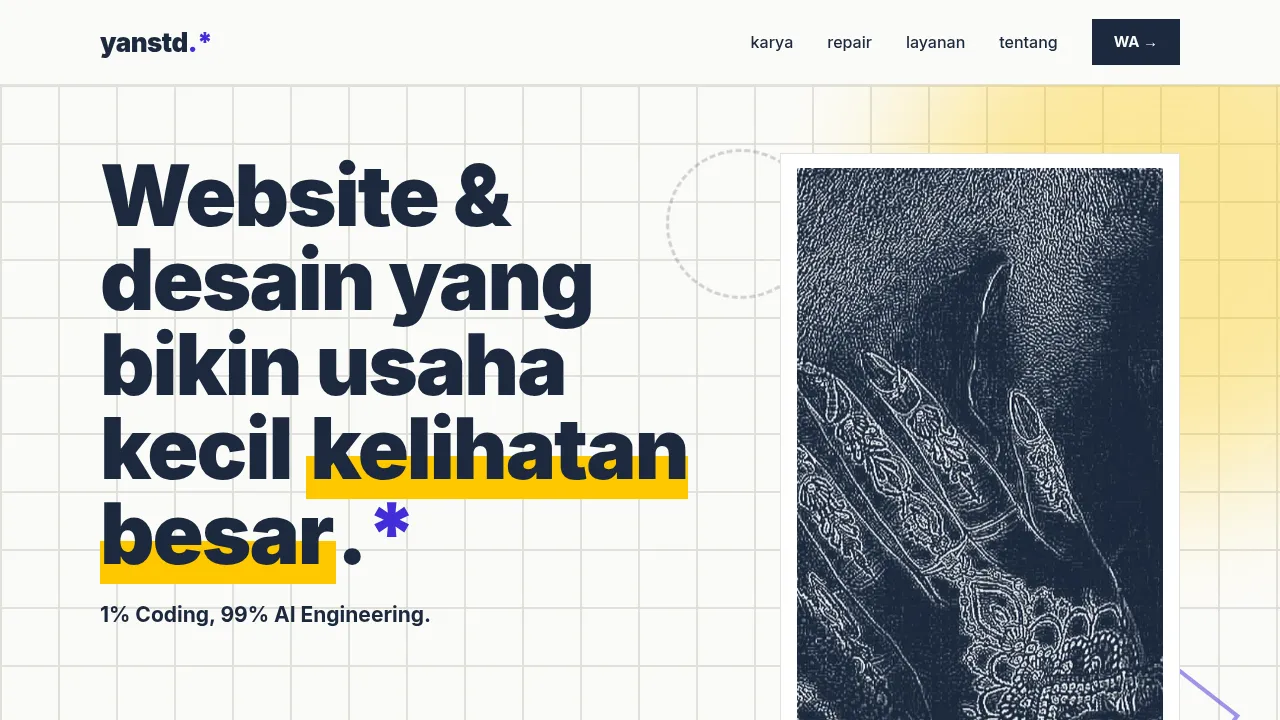 Preview website yanstd.web.id — situs jasa website & desain